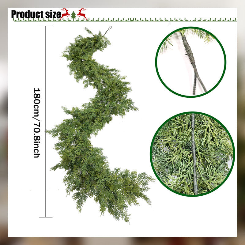 Faux Greenery Knockford dennennaalden zacht rubber rotan Garland
