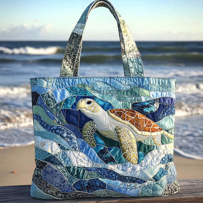 Turtle Haven Gewatteerde Shopper Tas – Strand Vibes & Stijl 🐢🌊✨