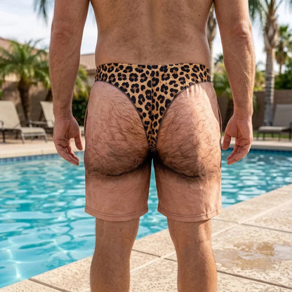 😄🐆Leuke strandzwemkleding van denim met luipaardprint