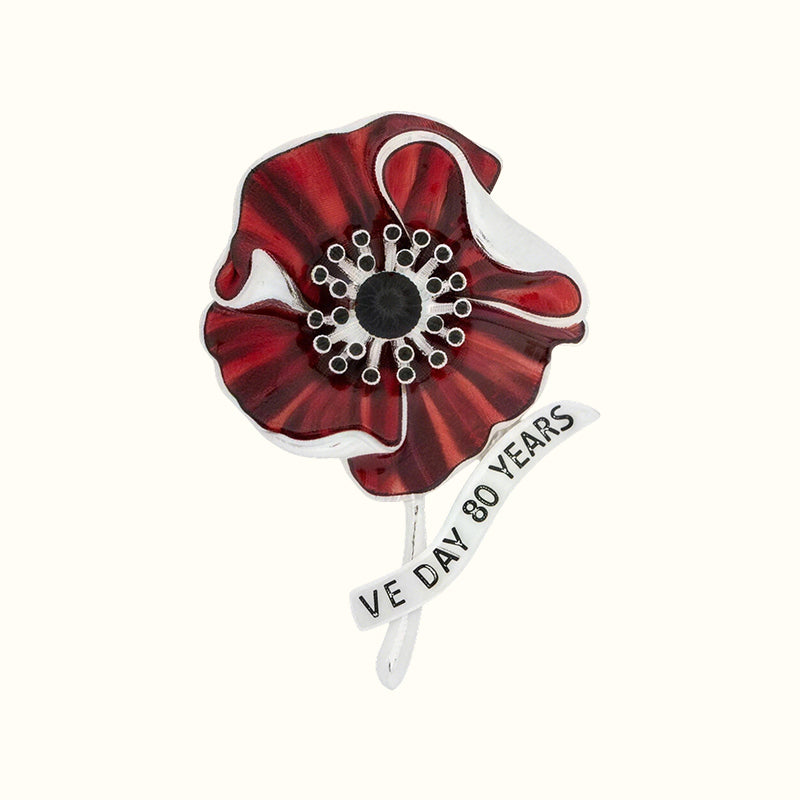 🌺 Rode emaille papaverbroche