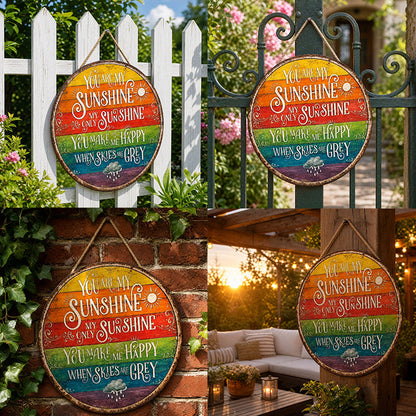 🌈☀️ You Are My Sunshine – Ronde regenboogbord