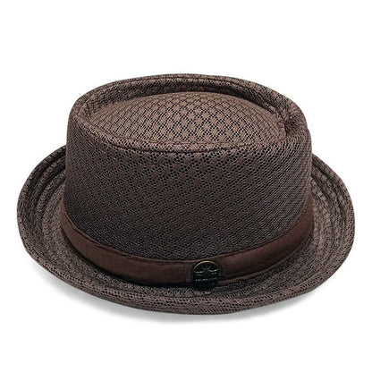 Blijf Koel & Stijlvol met deze Trendy Mesh Pork Pie Hoed! 🧢🌬️✨