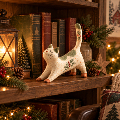 🐈🎄 Kerstkatje uit het bos – een gezellig klein bosvriendje voor je vakantiehuis
