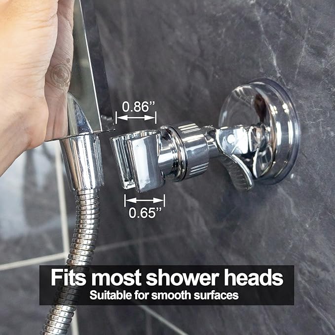 🚿🛁 Verstelbare douchekophouder – Afneembare douchekophouder met zuignap – Boorvrije douchekophouder 🔧✨