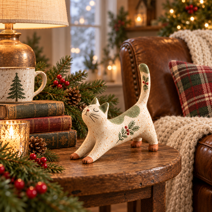 🐈🎄 Kerstkatje uit het bos – een gezellig klein bosvriendje voor je vakantiehuis
