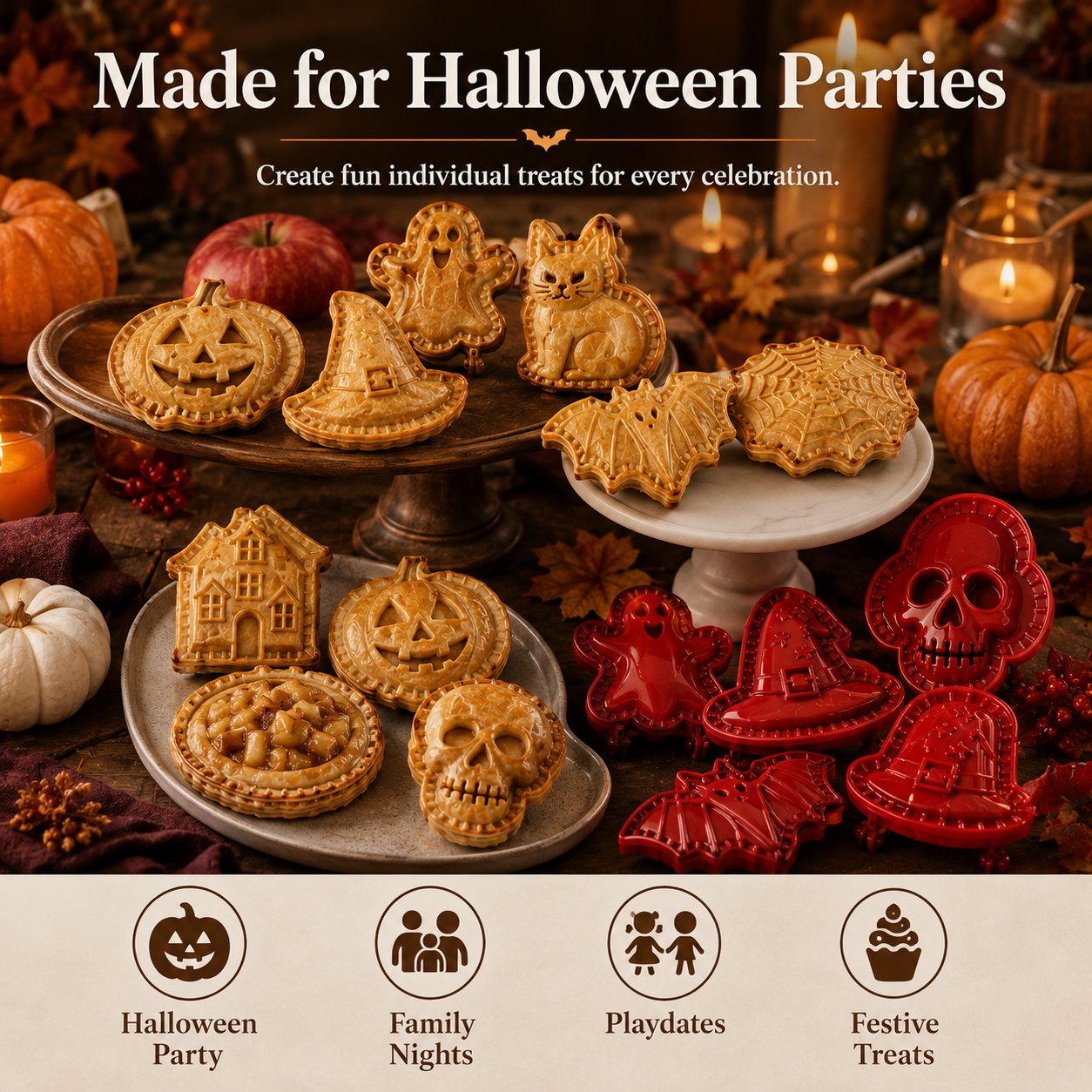 🎃 8-delige set mini-taartvormpjes voor Halloween