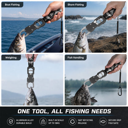 🐟 Professionele Aluminium Visgrijper – Veilig Vastpakken & Direct Wegen! 🎣✨