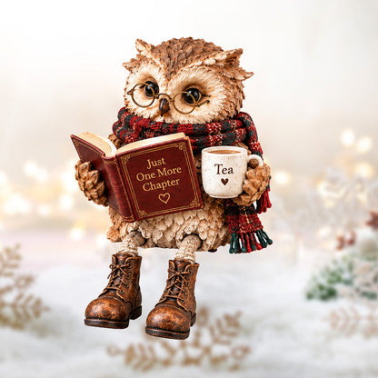 🦉📚 Lezende Uil Decoratie – Een Warm Accent voor Elke Lezer! ✨