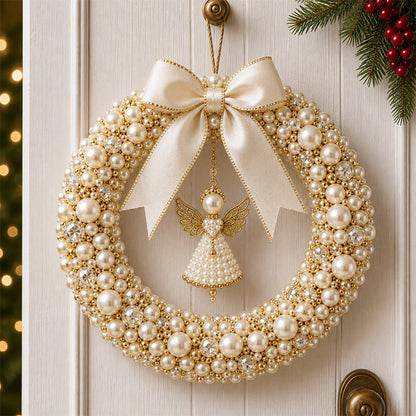 🎄✨ DIY-set voor een kerstkrans met parels – Handgemaakte kerstdeurversiering met kralen 💎🎀
