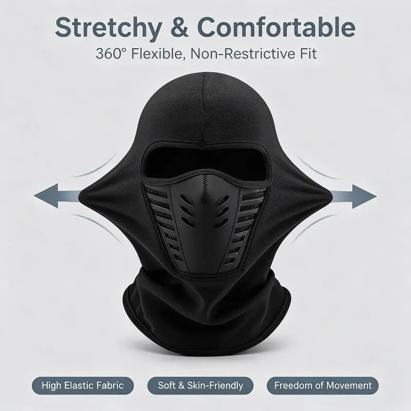 Unisex fleece-skimasker dat het hele gezicht bedekt – winddicht, anti-condens, zachte sport- en outdoormuts 🧣
