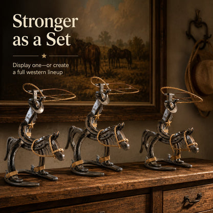 🐴⭐ Handgemaakt Western Paardenbeeld – Stoere Decoratie met Karakter! 🤠🌵