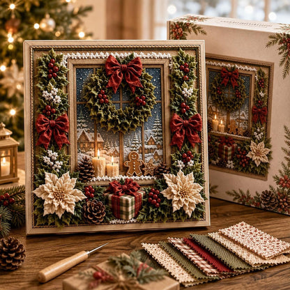 🎁🎅3D-kerststempelset voor stof