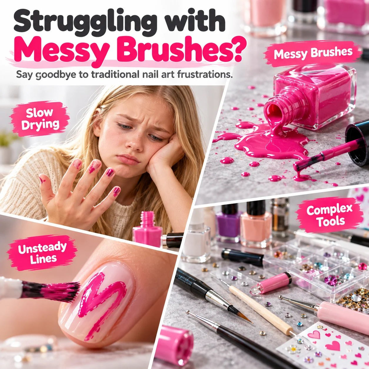 💅✨ DIY Nagelstiften Set (12 Stuks) – Professionele Nagelkunst in een Handomdraai!
