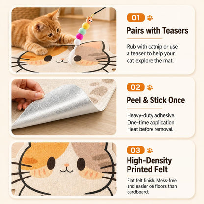 🐱 Schattige Krabmat - 🛋️Schattige zelfklevende viltmatten voor wandbescherming, geschikt voor huiskatten en ter bescherming van meubels, deuren en ramen