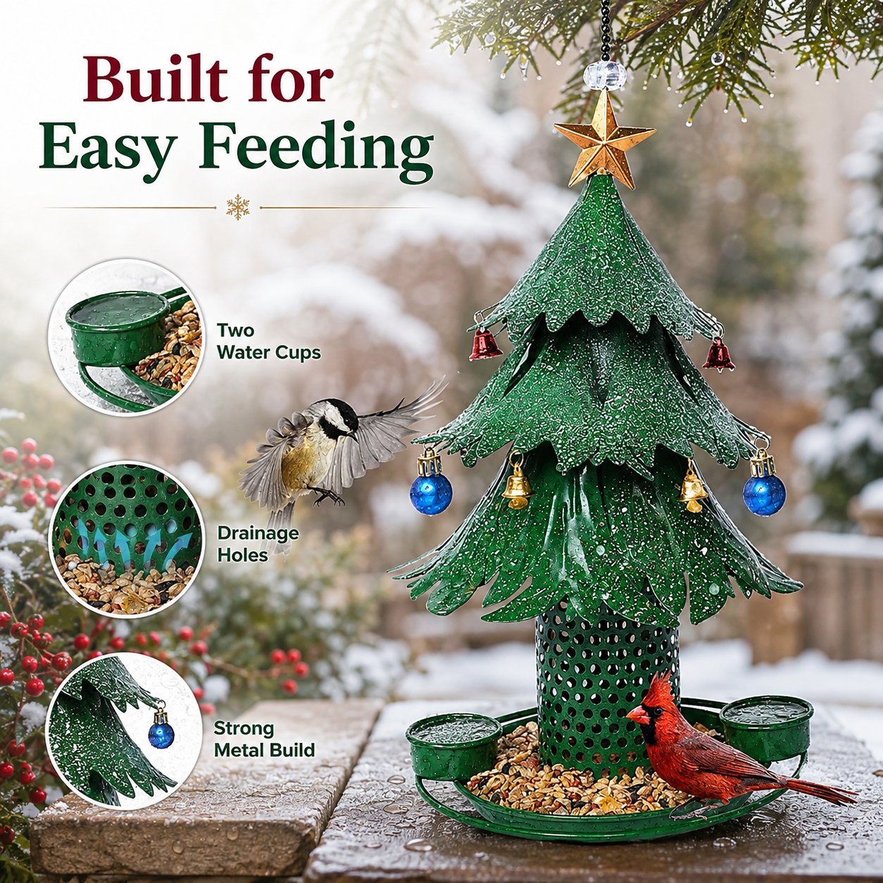 Kerstboom-vogelvoederbak 🎄 Feestelijke kerstversiering voor in de tuin