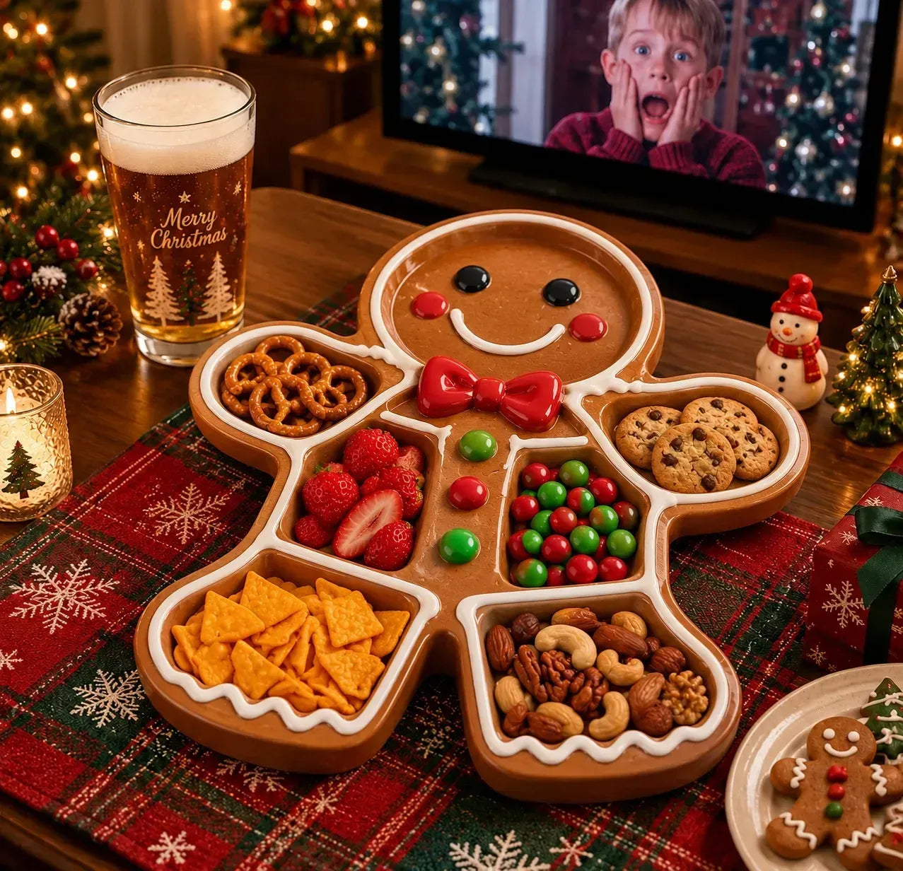 🎄Kerstsnackschaal met figuurtjes | 11 feestelijke ontwerpen met vakjes voor crackers, kaas, fruit, snoep en kerstlekkernijen 🍿