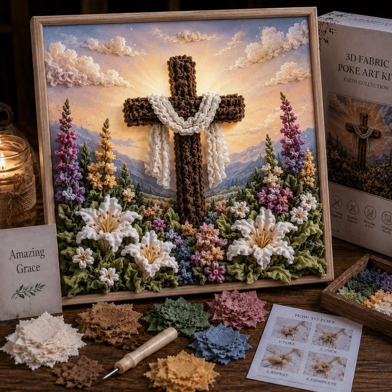 🔥 Laatste dag: 49% KORTING - ✝️ 3D-poke-art-set van christelijke stof