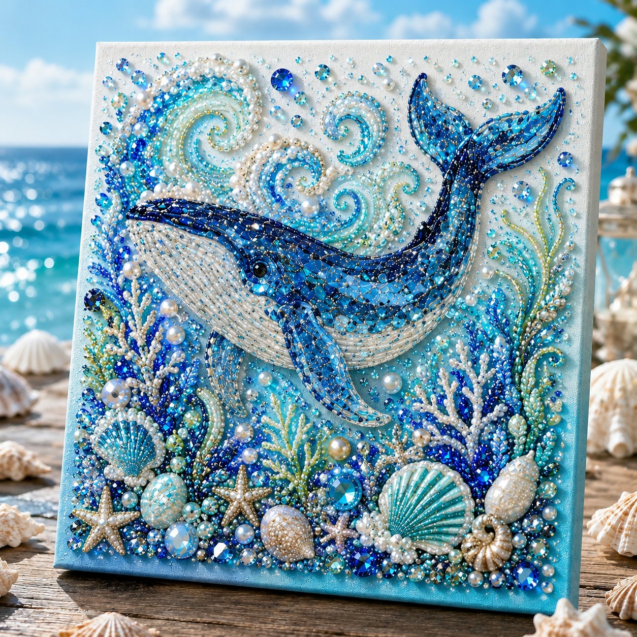 🌊✨ DIY-set ‘Parelkunst met oceaanthema’ – Ontspannend knutselproject om prachtige kunstwerken met een kustthema te maken