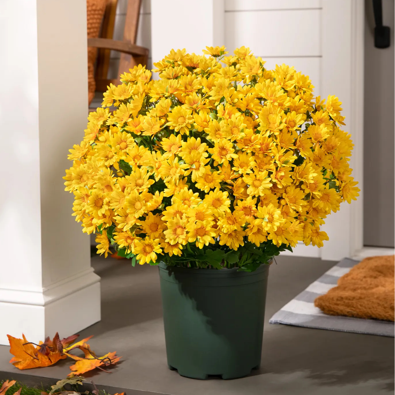 🌼- Kunstbloemen: chrysanten voor buiten die een zonsondergang nabootsen - UV-bestendig, waterdicht, windbestendig