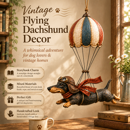 🐾✨ Vintage Teckel Luchtballon – Een Decoratie Om Van Te Dromen!
