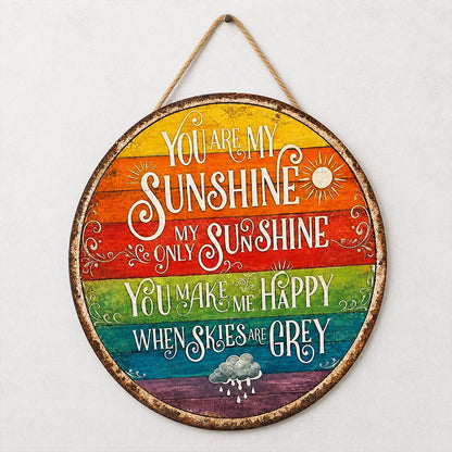 🌈☀️ You Are My Sunshine – Ronde regenboogbord