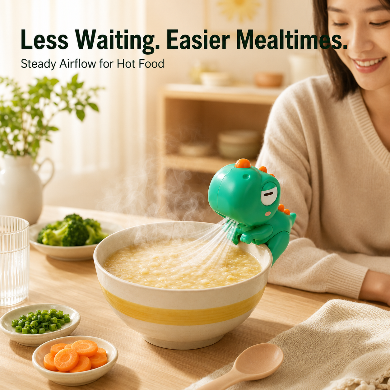 🍼 Clip-On Voedselkoeler Ventilator – Laat Warm Eten Razendsnel Afkoelen! 🌬️✨