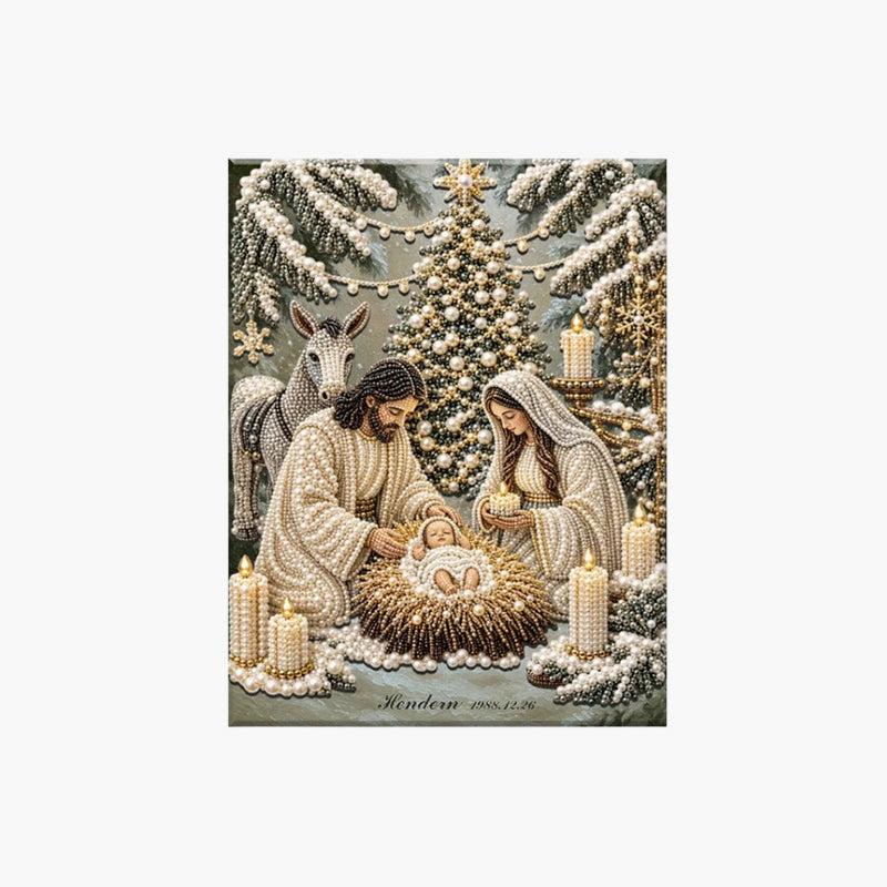 ✨🙏 Diamond Painting Kit met Kerststal | Jezus Christus Kerst Geloof Kunstdecoratie 💎🎄