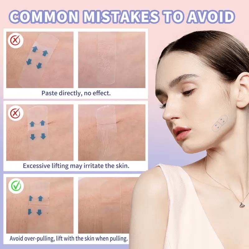 💁‍♀️ Bereik direct een jeugdige V-vorm ✨ Instant Face & Neck Lift Tape - Voor een vlekkeloos zelfvertrouwen de hele dag