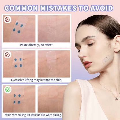 💁‍♀️ Bereik direct een jeugdige V-vorm ✨ Instant Face & Neck Lift Tape - Voor een vlekkeloos zelfvertrouwen de hele dag