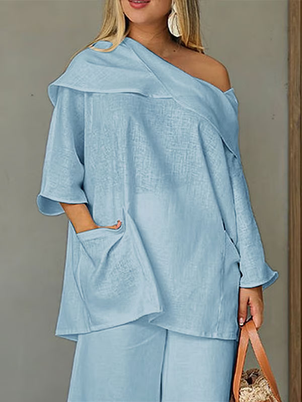 Dames Top met Onregelmatige Kraag/Irregular Collar Dames Top