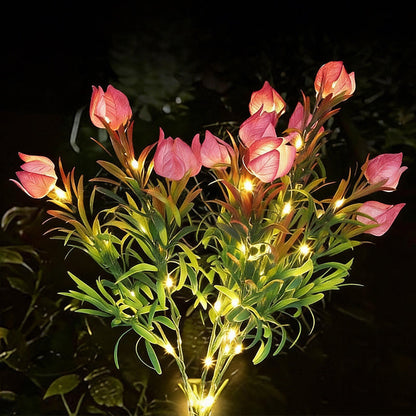 Solar Gardenia-bloemenlampjes 🌸 LED-bloemenlampen met bloemsimulatie voor de decoratie van binnenplaatsen en tuinen, waterdichte sfeerverlichting voor buiten