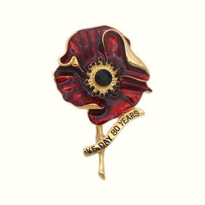 🌺 Rode emaille papaverbroche