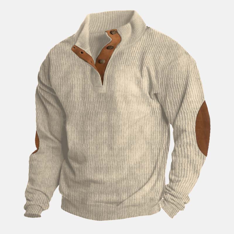 👔Herenblouse met opstaande kraag van corduroy