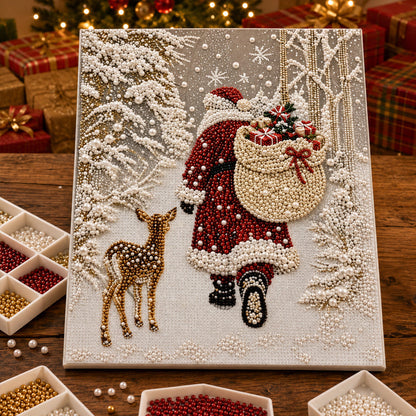 🎄🦌 Kerst Rendier Diamond Painting Kunstset – Feestelijke DIY Kristalkunstset voor Volwassenen & Kinderen, Kerstknutseldecoratie ✨💎