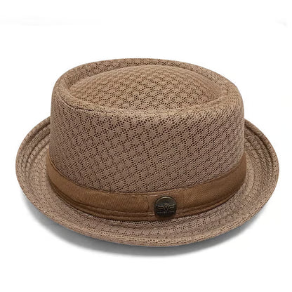 Blijf Koel & Stijlvol met deze Trendy Mesh Pork Pie Hoed! 🧢🌬️✨