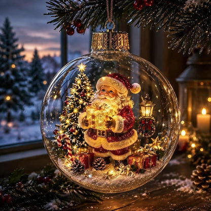 🎄Gloeiende kerstdiorama-kerstbal – Een kleine winterwereld in je handen