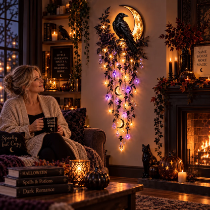 ✨Betoverende Halloween-lichtcascade – Gotische verlichte wanddecoratie🌙
