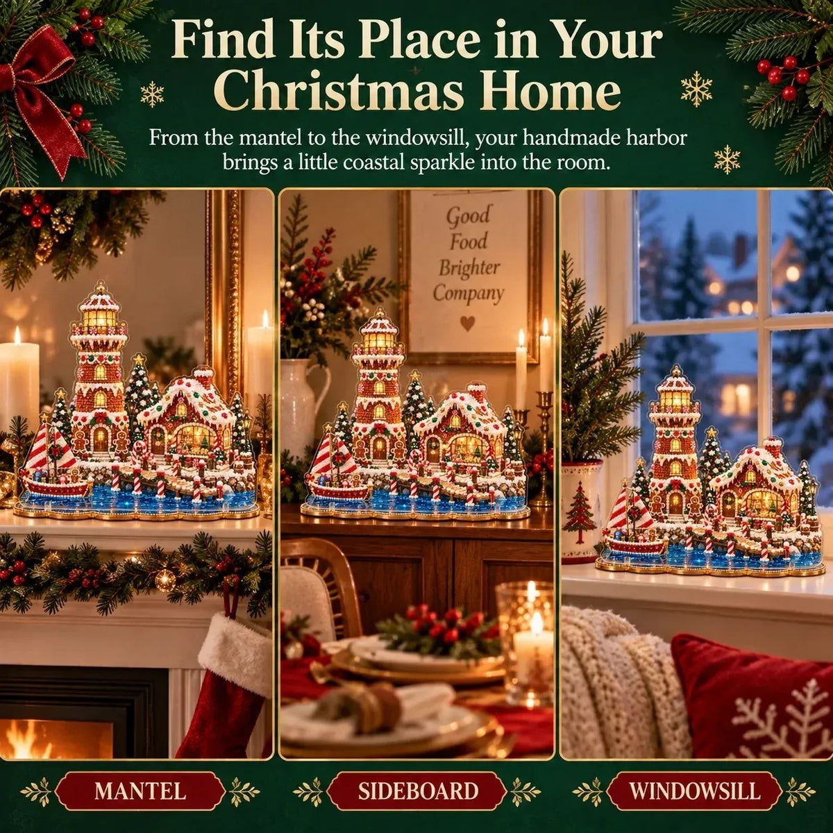 ✨ Premium Parel Kerstvuurtoren Diamond Painting-kunstset | Luxe, fluweelzacht canvas met krasbestendige, kleurvaste parelkralen – DIY-kerstdecoratie 🎅⛄️❄️