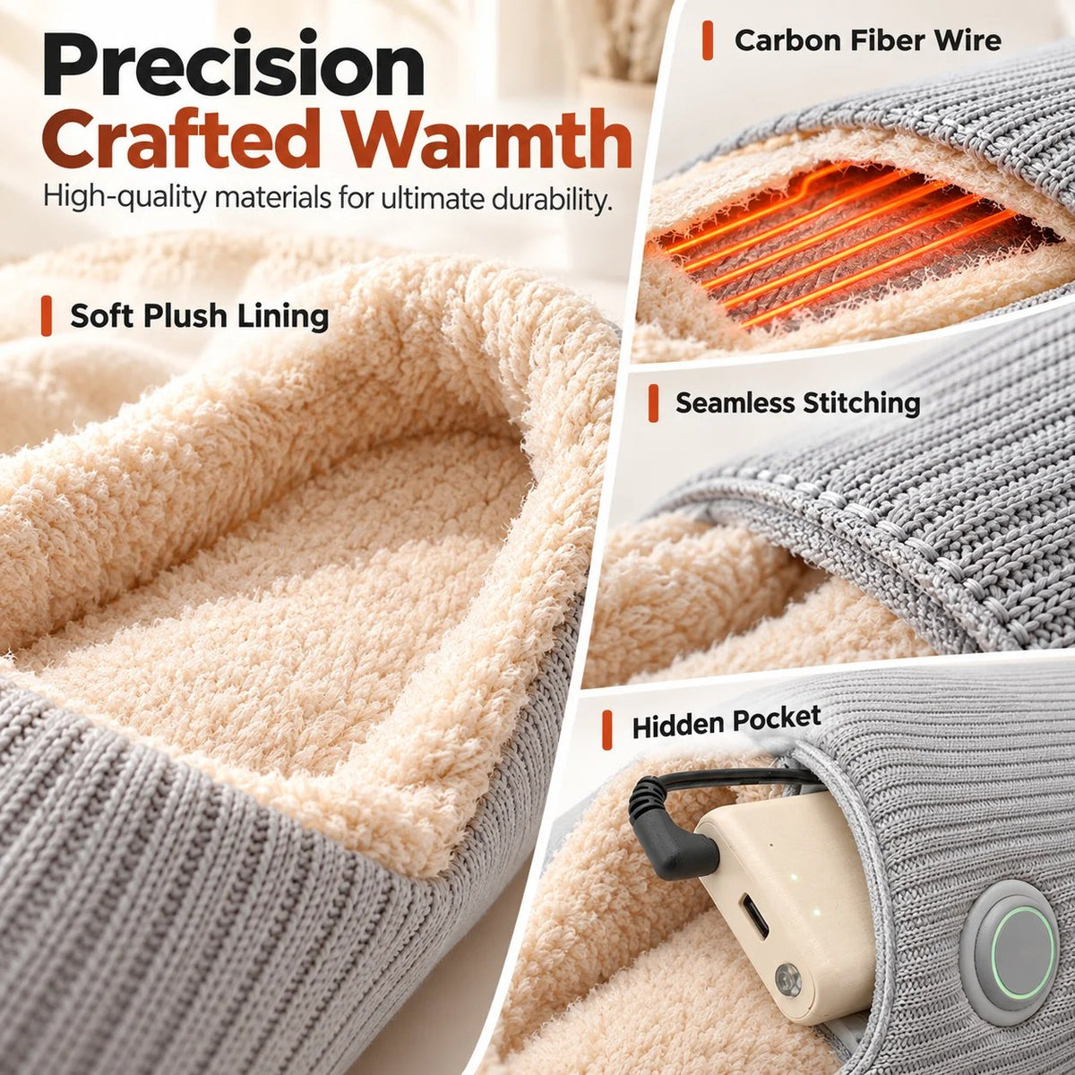 👣 Slimme Verwarmde Pantoffels – Overal Warmte in Huis