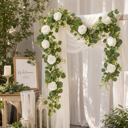 💐 Luxe Kunstrozen Guirlande – Altijd Bloeiend, Altijd Prachtig! 🌹✨