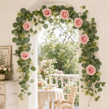 💐 Luxe Kunstrozen Guirlande – Altijd Bloeiend, Altijd Prachtig! 🌹✨