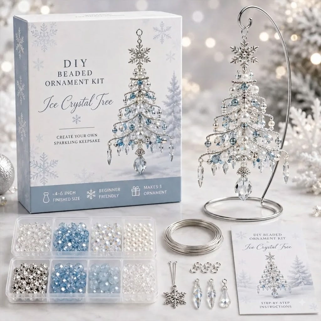 🎄 DIY-set voor kerstboomversieringen met kralen – Maak je eigen sprankelende kerstsouvenir! ✨💎