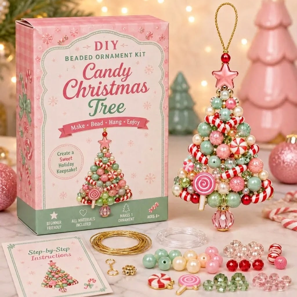 🎄 DIY-set voor kerstboomversieringen met kralen – Maak je eigen sprankelende kerstsouvenir! ✨💎