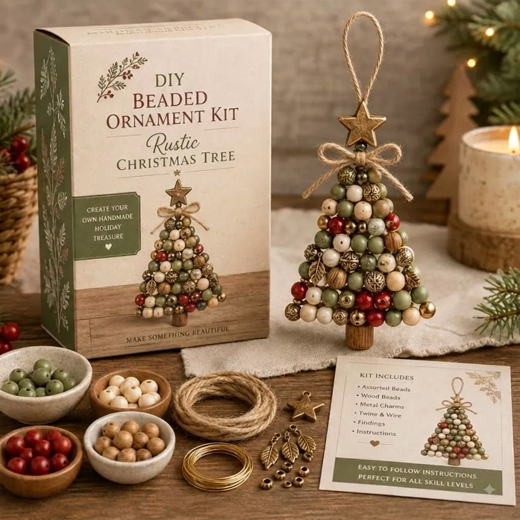 🎄 DIY-set voor kerstboomversieringen met kralen – Maak je eigen sprankelende kerstsouvenir! ✨💎