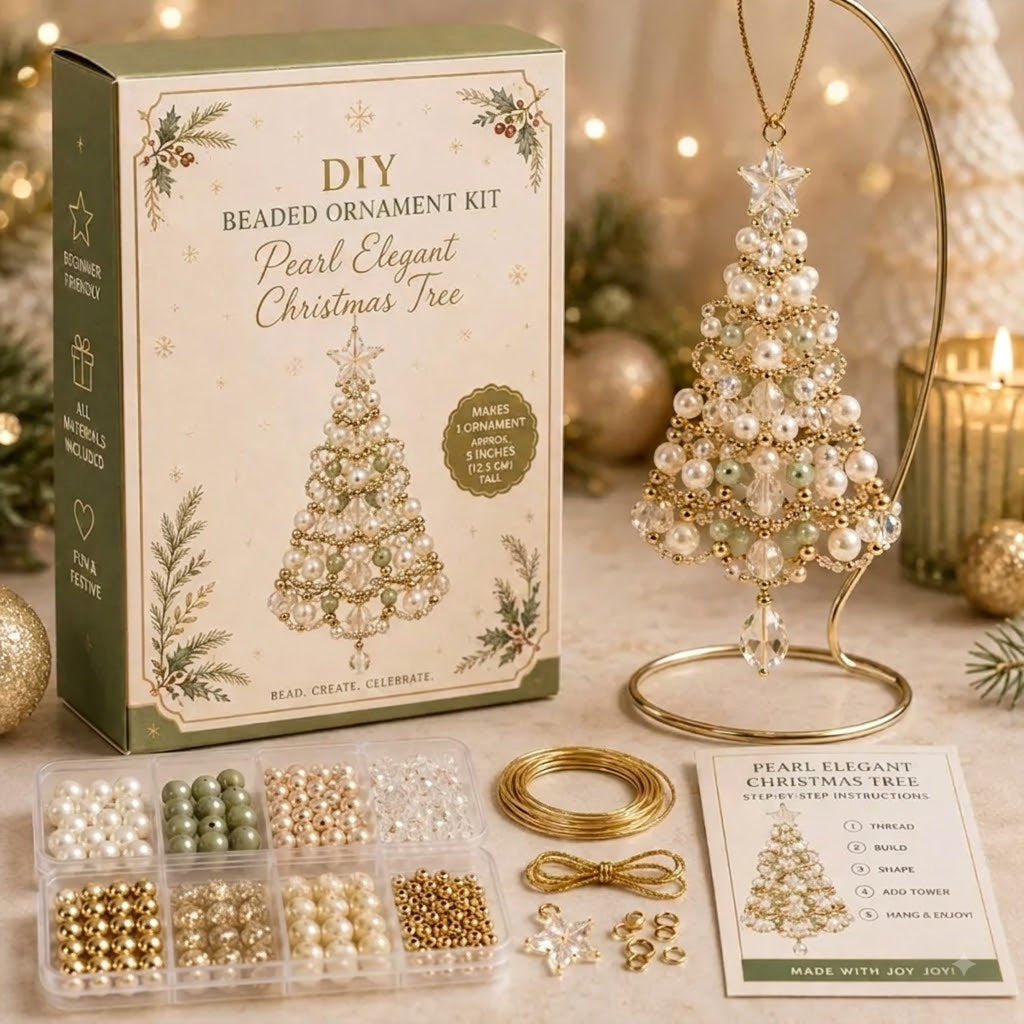 🎄 DIY-set voor kerstboomversieringen met kralen – Maak je eigen sprankelende kerstsouvenir! ✨💎