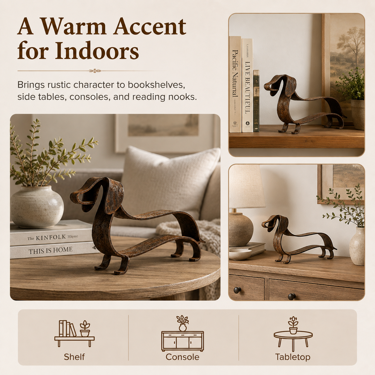 🐶✨ Rustieke Teckel Metaal Sculptuur – Tijdloze Charme Voor Huis & Tuin!