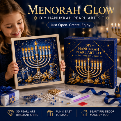 🕎✨ Hanukkah Pearl Art DIY-set — maak samen iets moois, parel voor parel