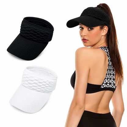 Stijlvolle Dames Zonneklep – Ademend, Licht en Beschermend ☀️🧢🌿Set van twee zonnehoeden voor dames met hoge paardenstaart