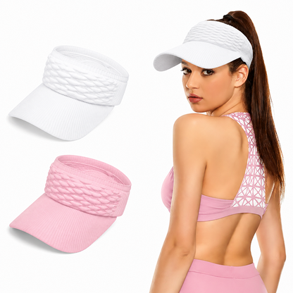Stijlvolle Dames Zonneklep – Ademend, Licht en Beschermend ☀️🧢🌿Set van twee zonnehoeden voor dames met hoge paardenstaart