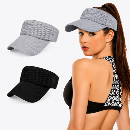 Stijlvolle Dames Zonneklep – Ademend, Licht en Beschermend ☀️🧢🌿Set van twee zonnehoeden voor dames met hoge paardenstaart